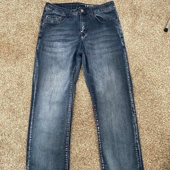 Izod Med Wash Distressed Relaxed Fit Comfort Stretch Mens Jeans Size 30/30 - Picture 1 of 6